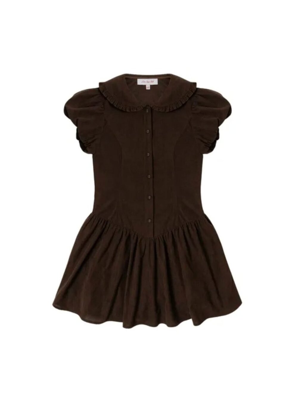 Lisa Says Gah Nellie Dress in Brown Size S Peter Pan Collar - Picture 2 of 8